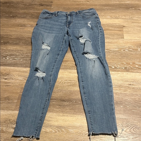 Maurices Ripped Blue Skinny Jeans💥 - Picture 1 of 11
